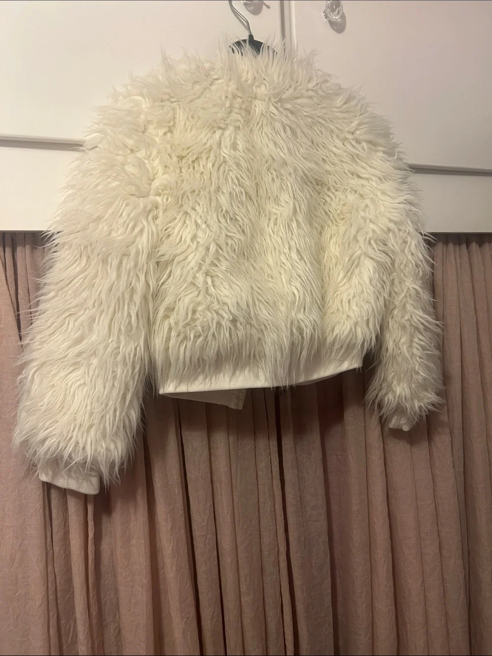 Disney Ivory Faux Fur Cropped Kids Jacket